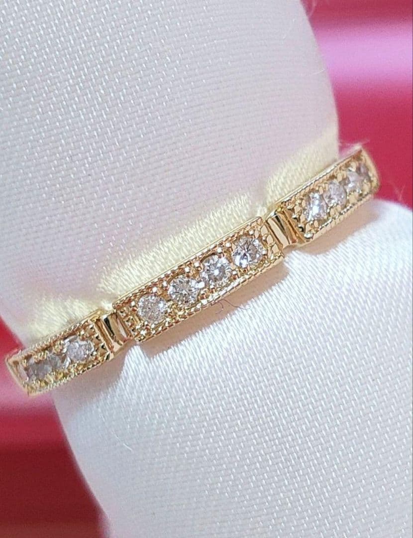 新入荷 未使用品 k18 天然ダイヤモンド リング