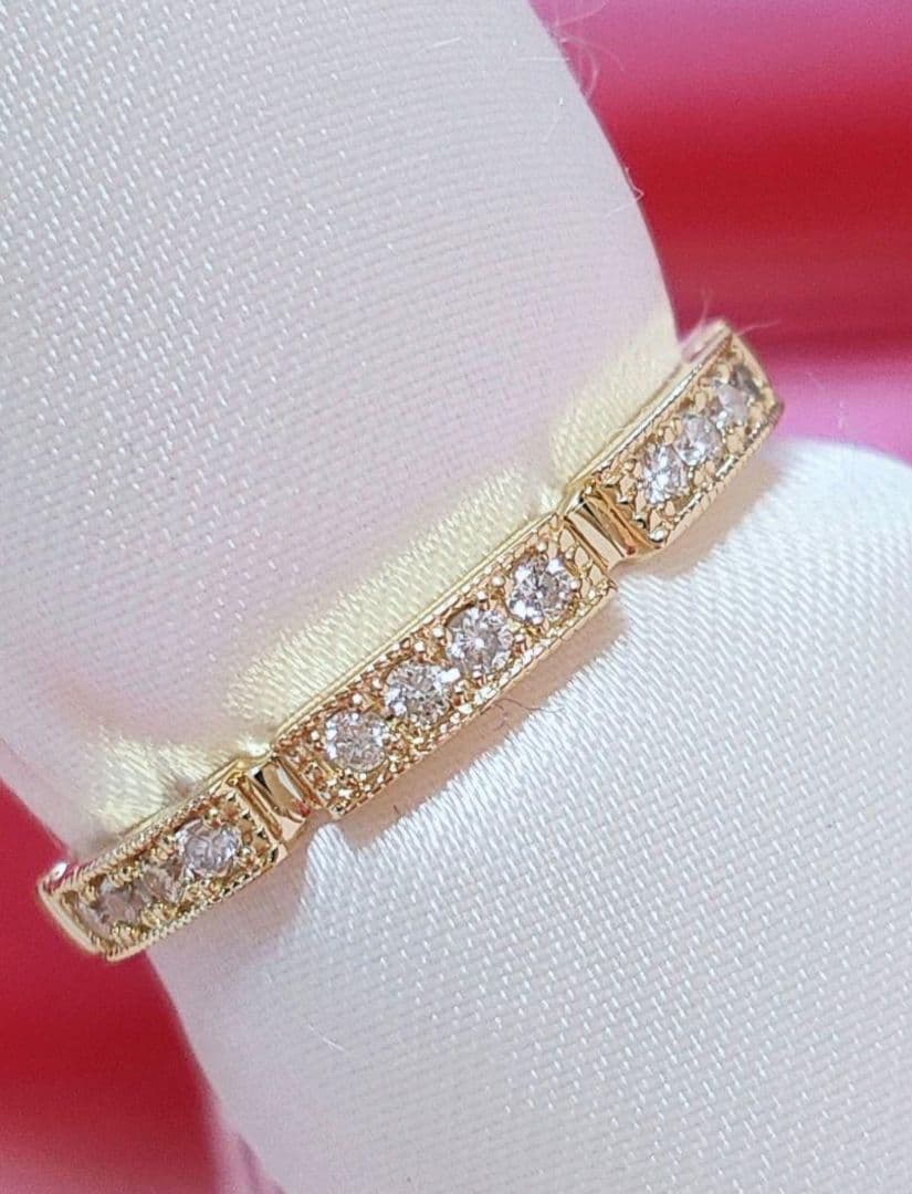 新入荷 未使用品 k18 天然ダイヤモンド リング