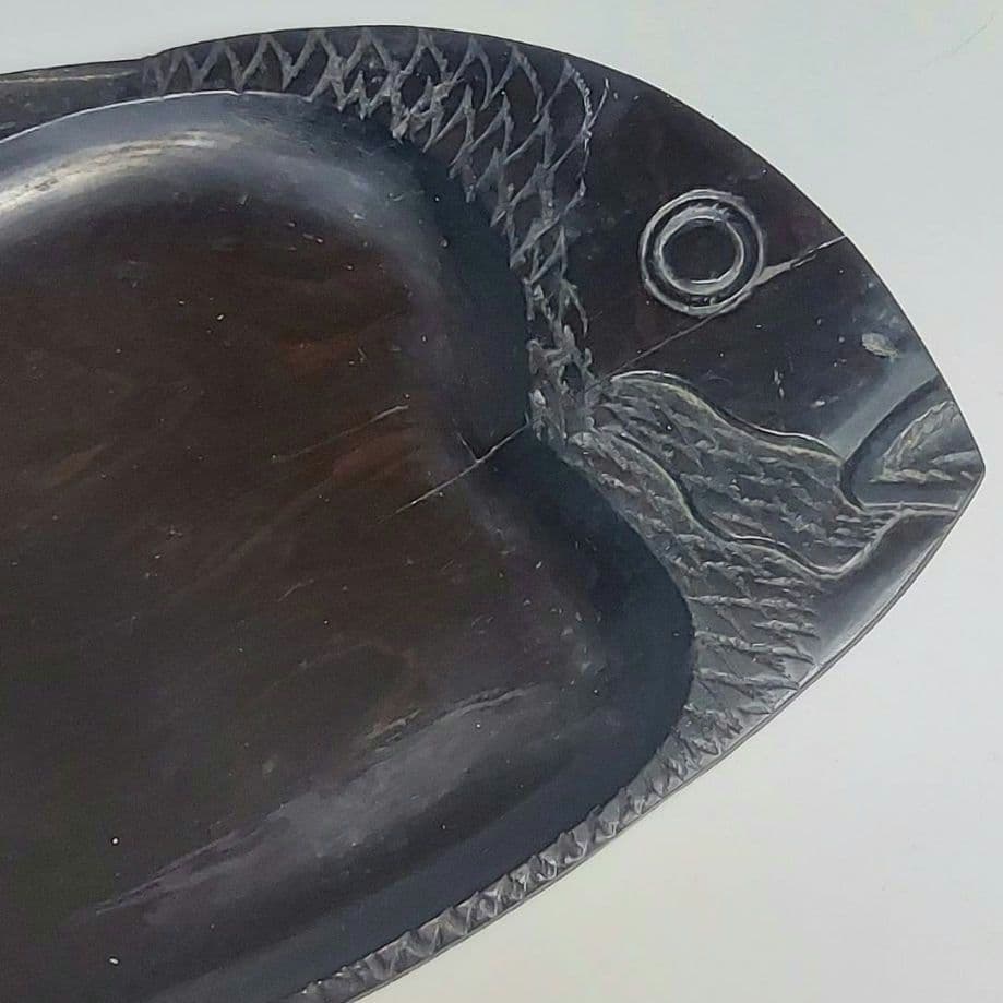 23-1044 茶道具　鯛の煎茶盆　埋もれ木　江戸時代