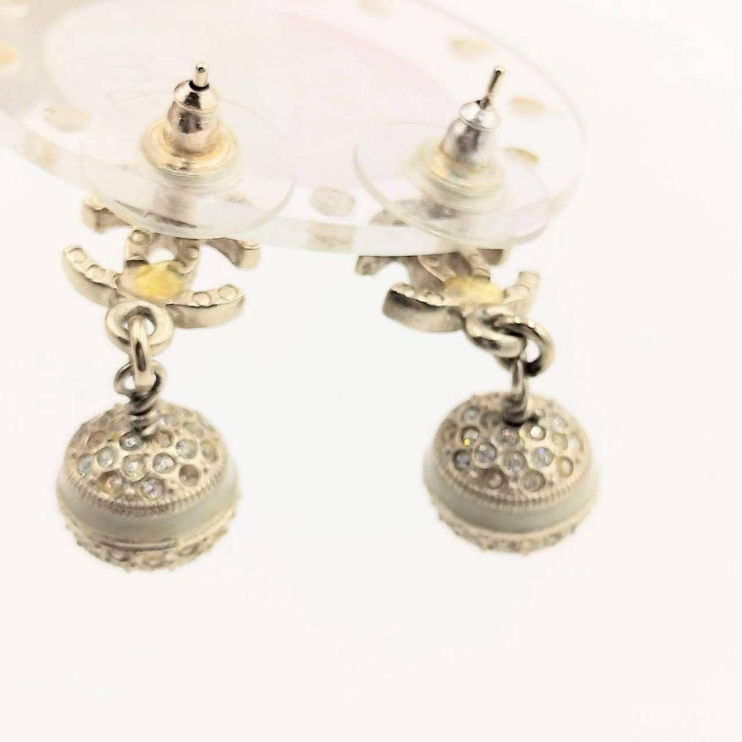 1241 CHANEL ピアス シルバー ミラーボール ストーン ココマーク