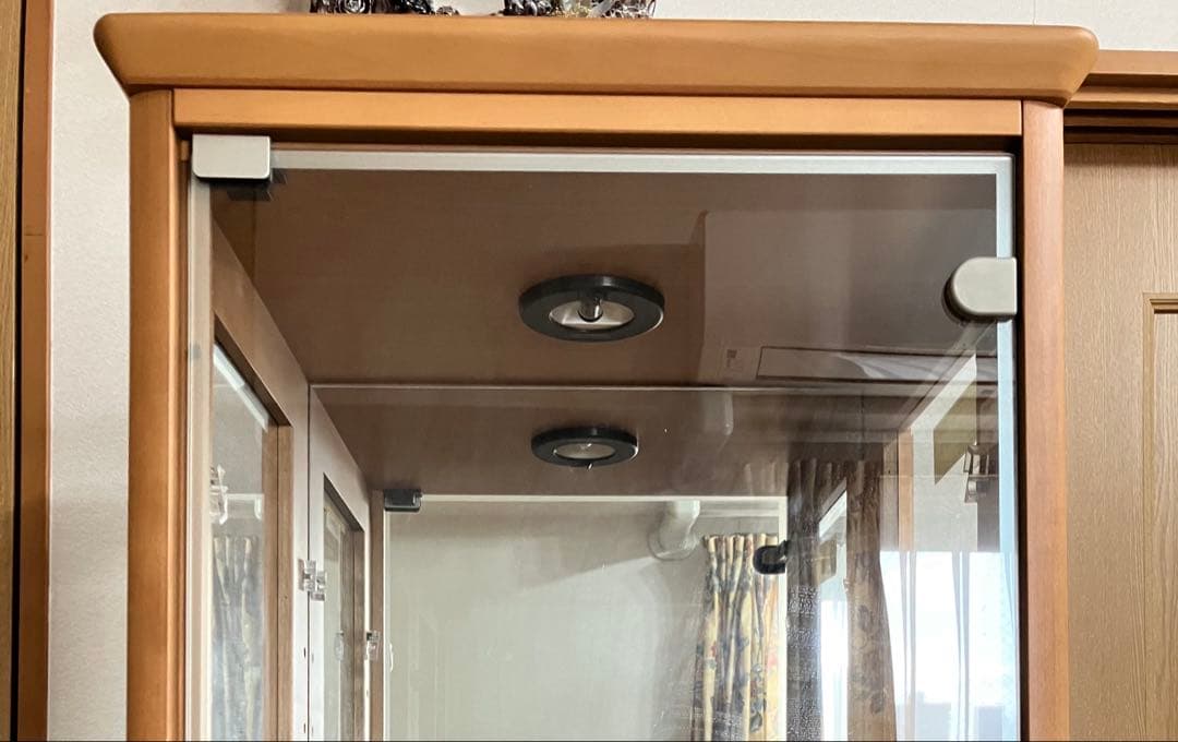 キュリオケース(ガラスケース) 日本製　ナチュラル(キャメル)