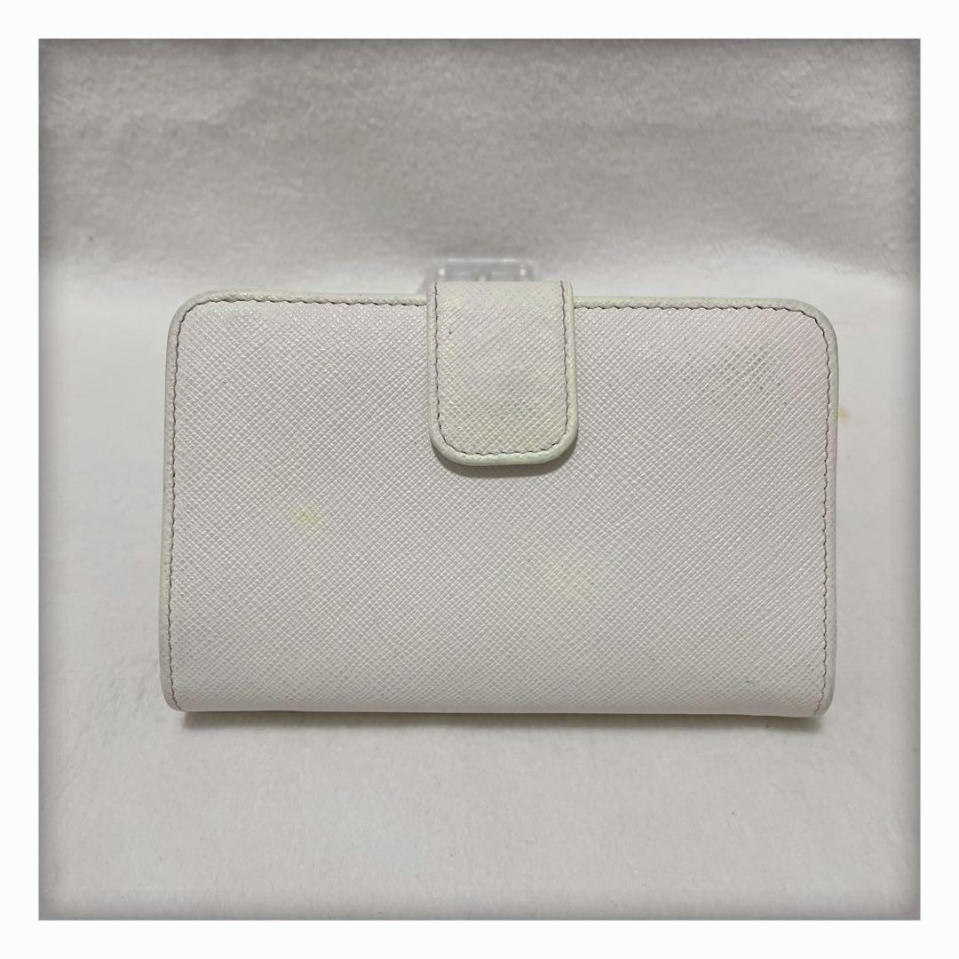 最終値下げ‼️ 極美品✨ PRADA プラダ サフィアーノ 二つ折り財布 ホワイト