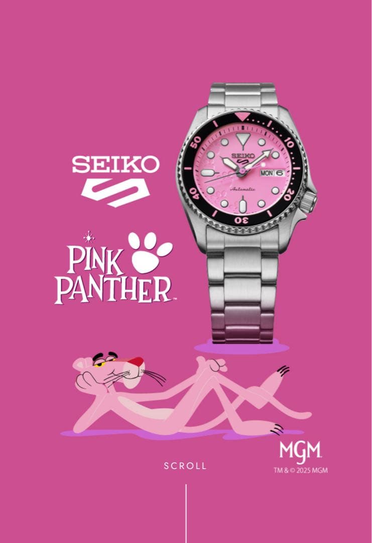 §セイコー5スポーツ SKX series ピンクパンサー SBSA321