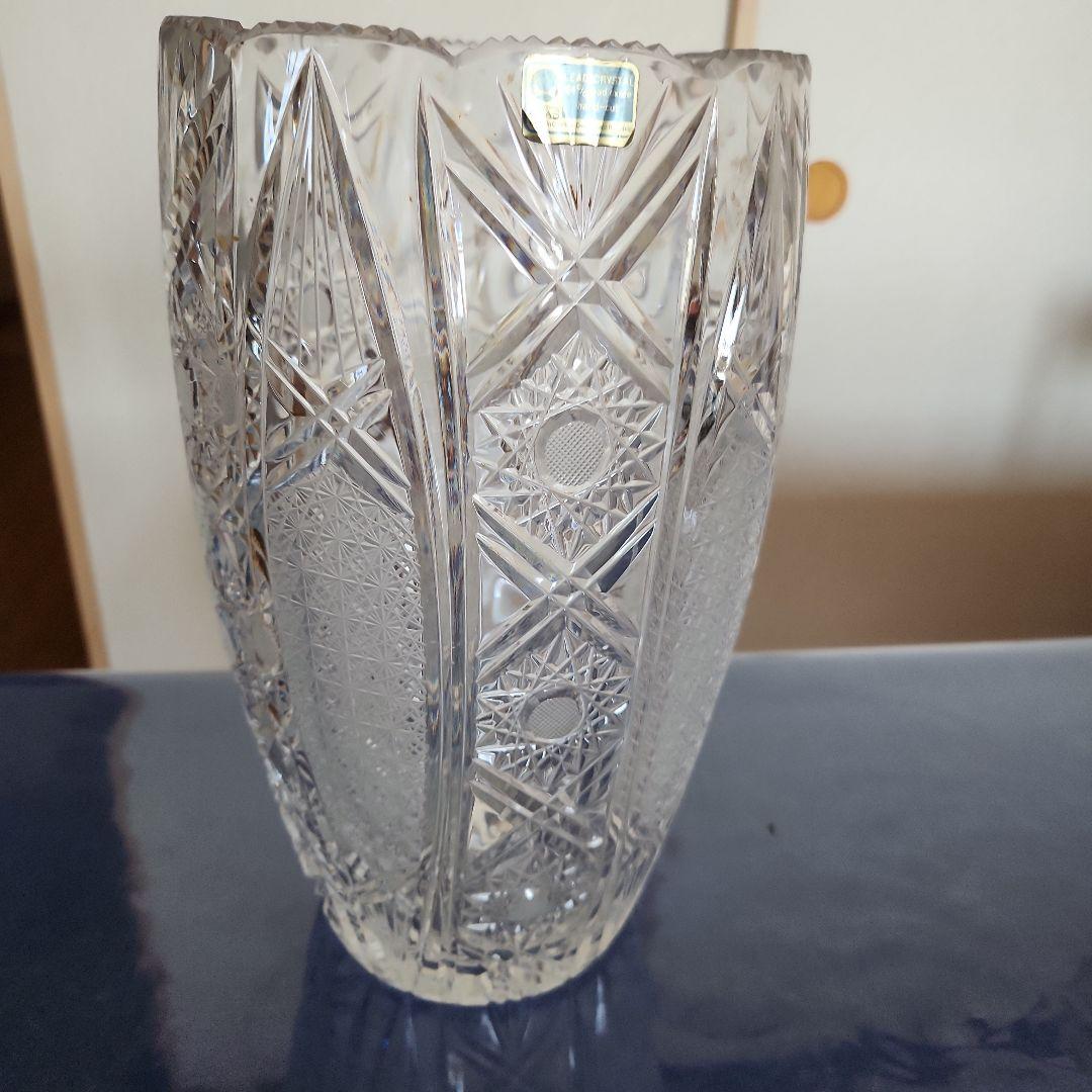 クリスタル花瓶　ワウジッツァー.グラス社製　東ドイツ　クリスタルグラス