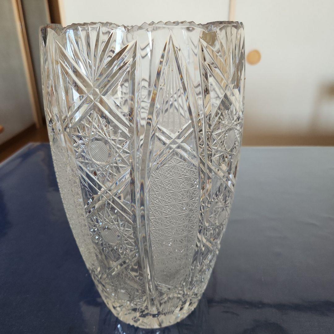 クリスタル花瓶　ワウジッツァー.グラス社製　東ドイツ　クリスタルグラス