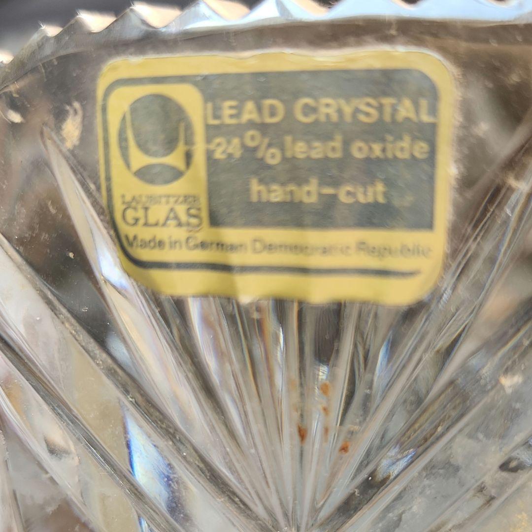 クリスタル花瓶　ワウジッツァー.グラス社製　東ドイツ　クリスタルグラス