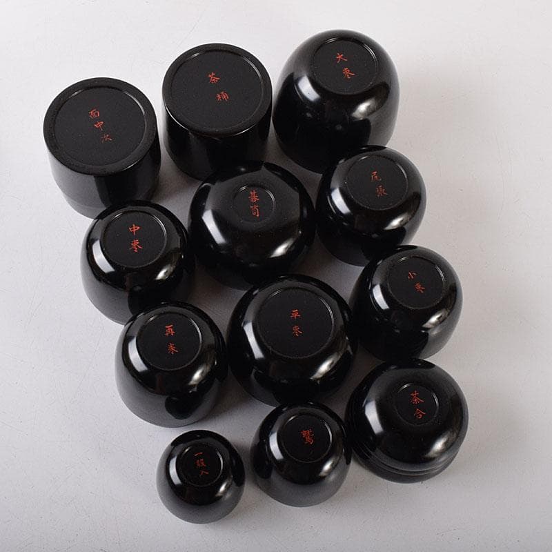 茶道具　黒漆　十二器棗　仙叟　時代箱　F　R8089C