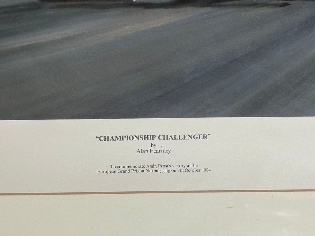 直筆サイン アラン・プロスト F1 リトグラフ マクラーレン TAGポルシェ