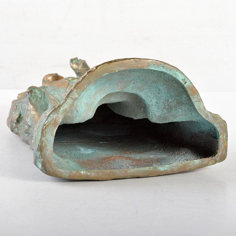 彫刻家　北村西望謹作　銅鍍金　聖観世音菩薩像　仏像　置物　共箱　M　R5699