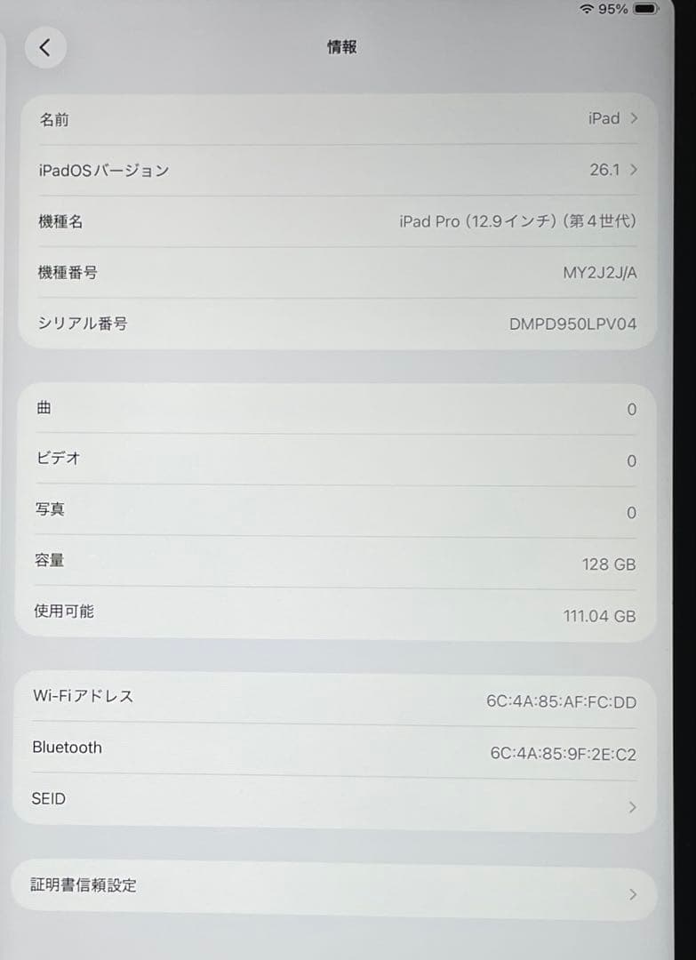 iPad Pro 12.9 第4世代 シルバー　128GB 超美品 #3
