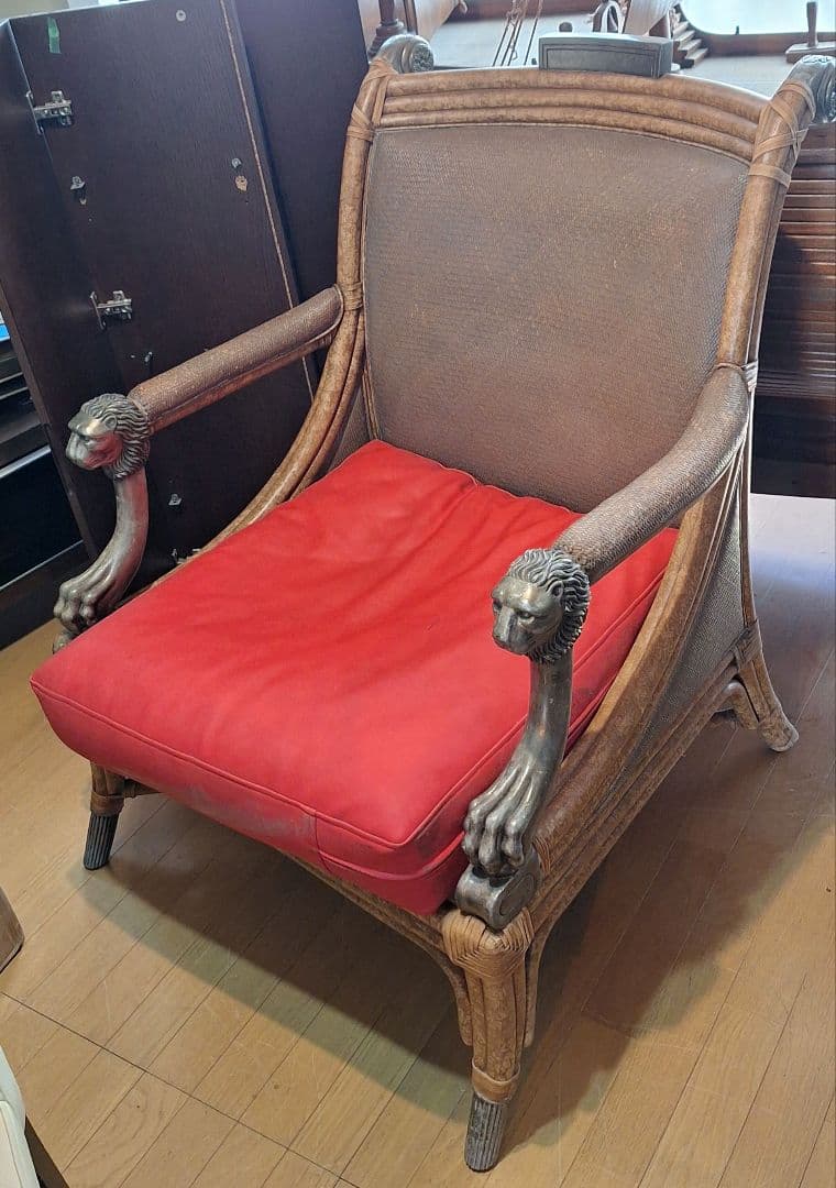 ライオン彫刻 アジアンスタイル椅子