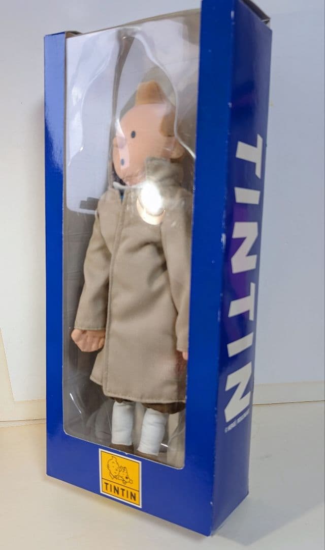 ビンテージ未使用TINTINタンタンの冒険人形ぬいぐるみトレンチコート約32cm