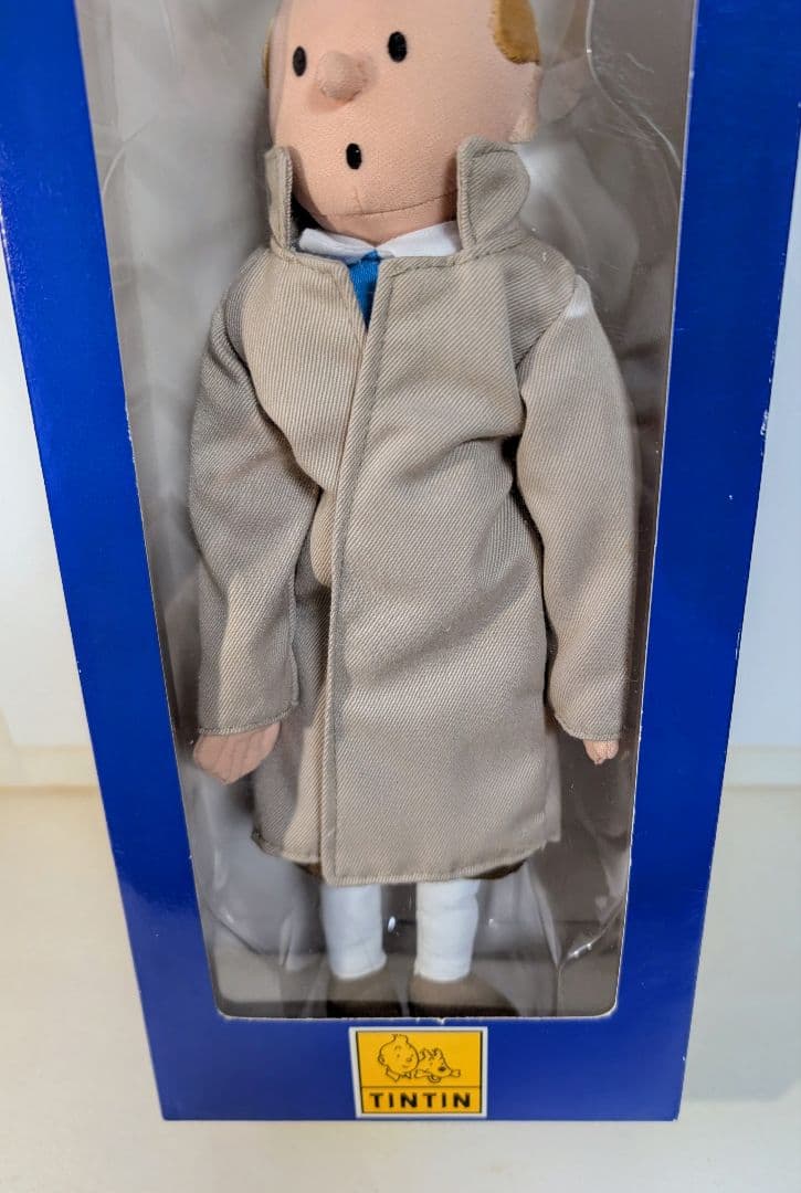 ビンテージ未使用TINTINタンタンの冒険人形ぬいぐるみトレンチコート約32cm