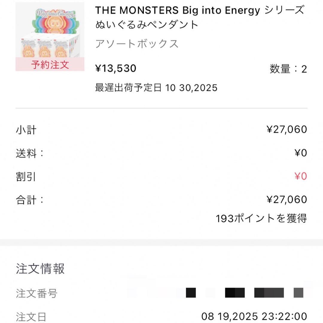 新品未開封　ラブブ Big into Energy アソートボックス 1箱