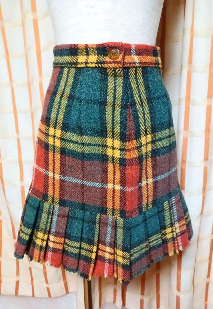 ヴィヴィアンウエストウッド　激カワ！80sハリスツイードタータンチェックスカート