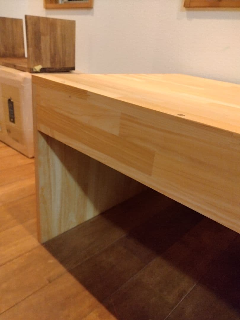 木製　ハンドメイド　オーダー　コの字　テーブル　キヌカ　シェルフ　ラック　水槽台