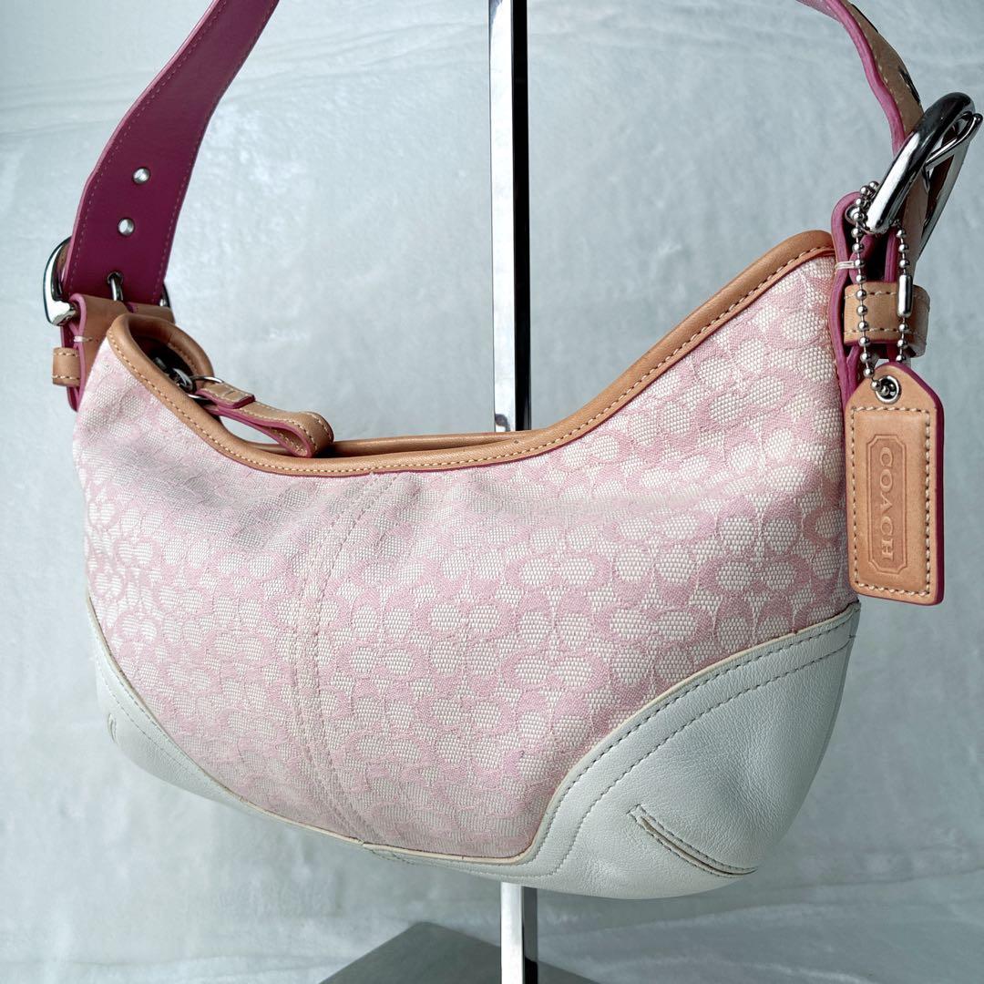 コーチ coach ハンドバッグ ワンショルダー シグネチャー ホーボー ピンク
