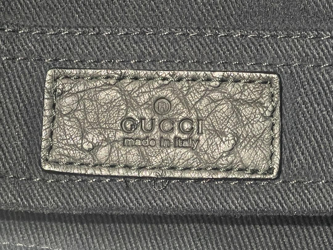 GUCCI ボア襟付きジャケット ダークブルー