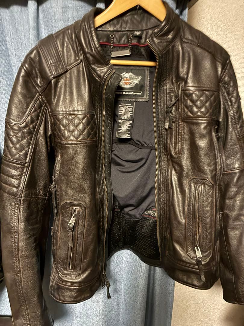 ハーレーダビッドソン ブラウンレザーライダースジャケット