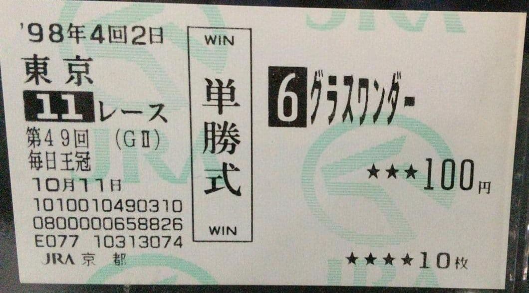 伝説の毎日王冠 3強馬券 サイレンススズカ グラスワンダー エルコンドルパサー