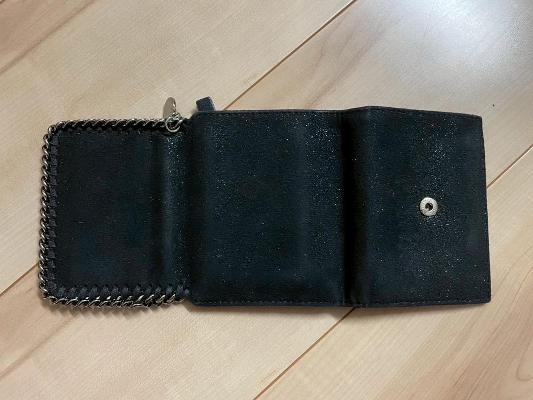 ステラマッカートニー　三つ折り財布　財布 ウォレット コンパクト　ファラベラ　黒