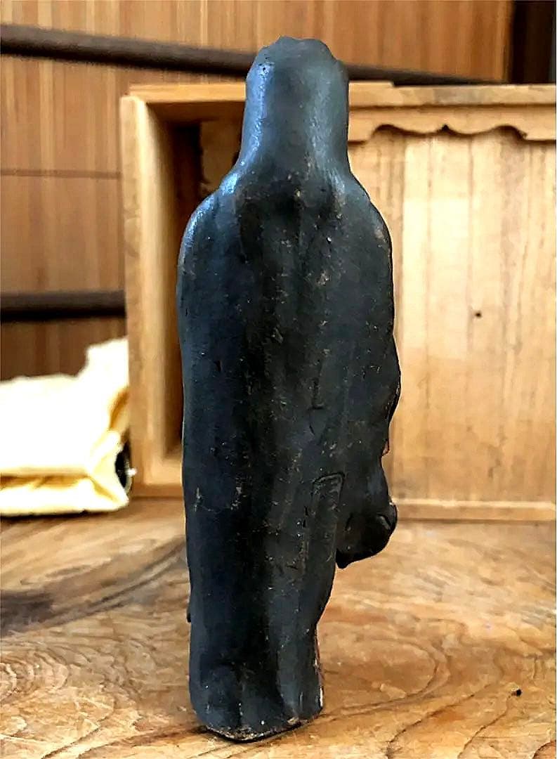 中国美術 古陶器 細密 観音菩薩像 在銘 仏像 桐箱付き