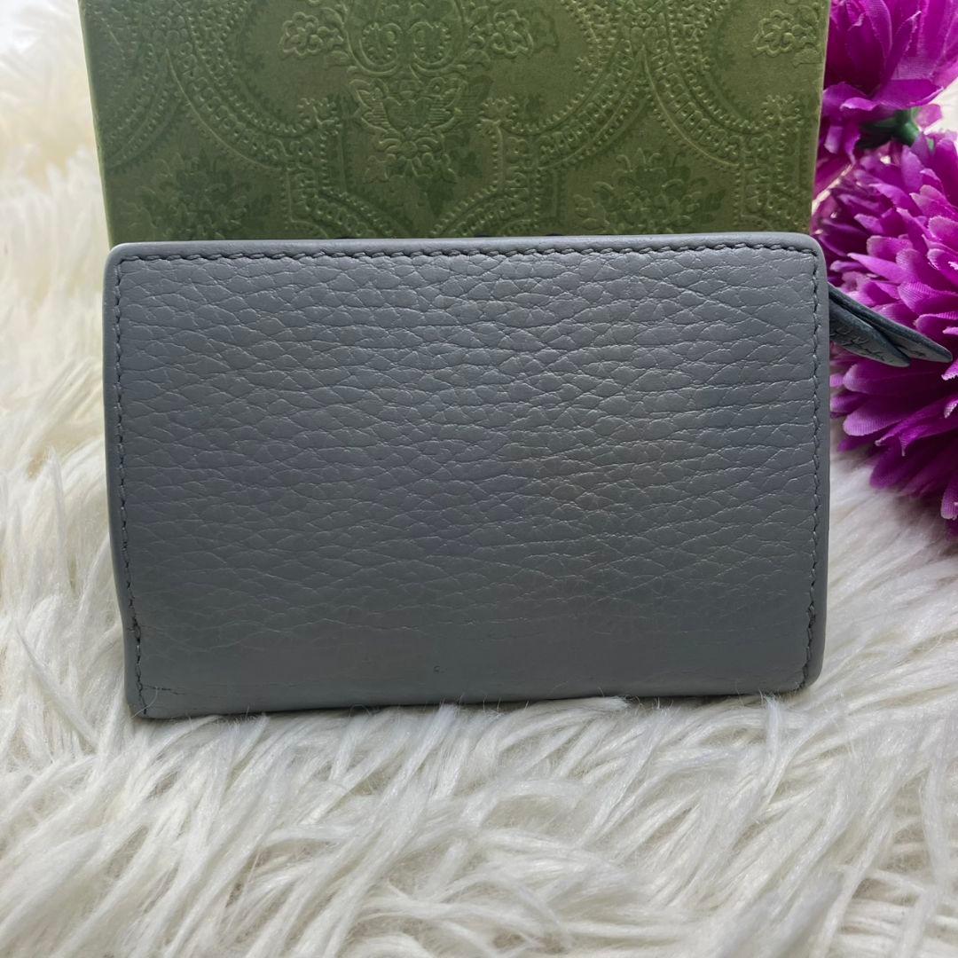 【✨現行品✨】グッチ　ggマーモント 三つ折り財布　グレー