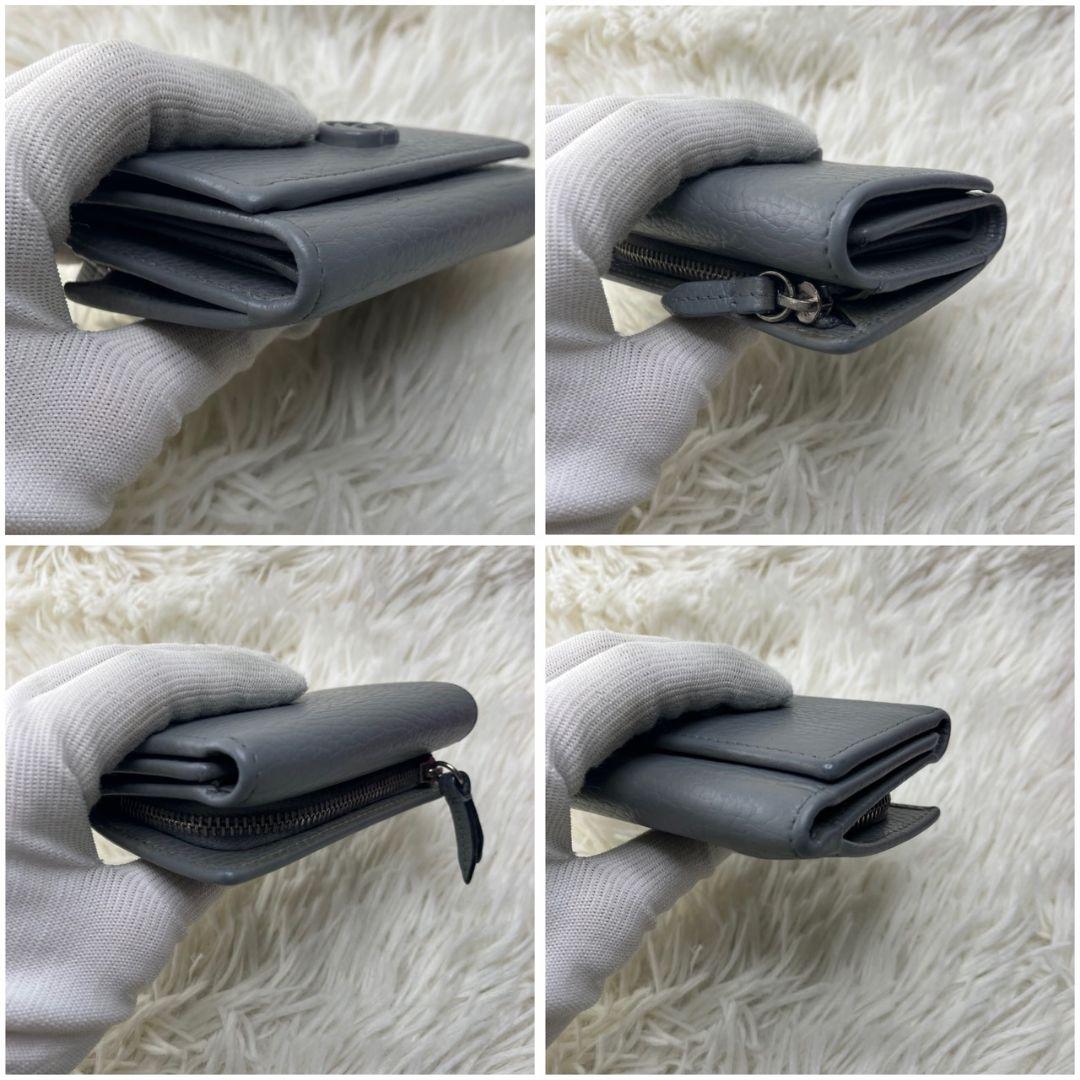 【✨現行品✨】グッチ　ggマーモント 三つ折り財布　グレー