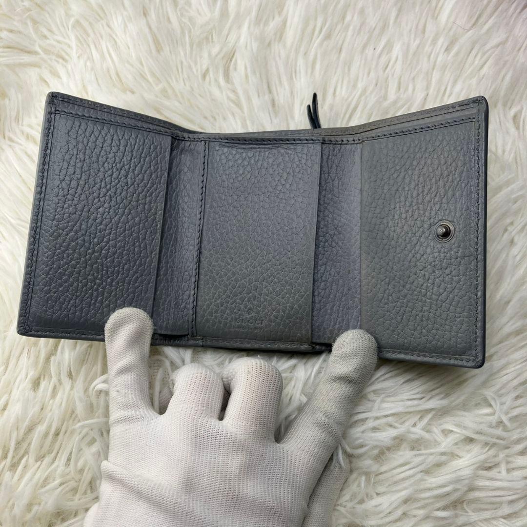 【✨現行品✨】グッチ　ggマーモント 三つ折り財布　グレー