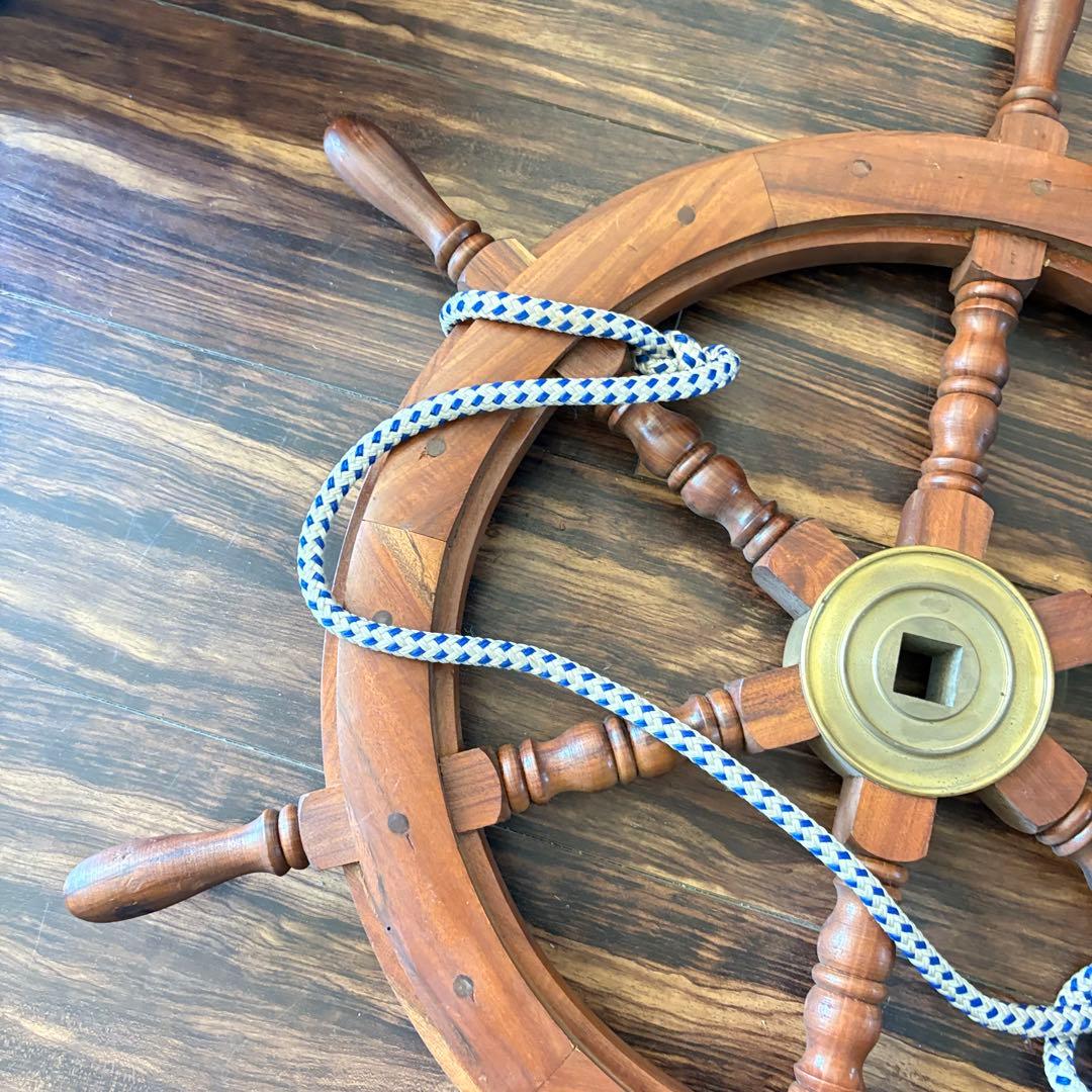 日本郵船株式会社 船舵 木製 ハンドル 操舵輪 インテリア 壁掛け ディスプレイ