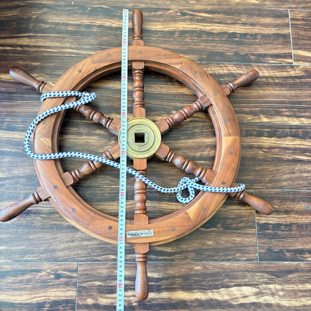 日本郵船株式会社 船舵 木製 ハンドル 操舵輪 インテリア 壁掛け ディスプレイ