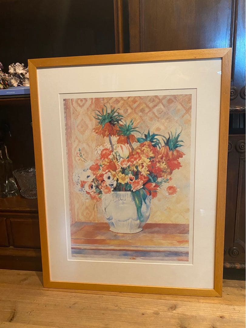 ピエール=オーギュスト・ルノワール 花のある静物 インテリア 額縁