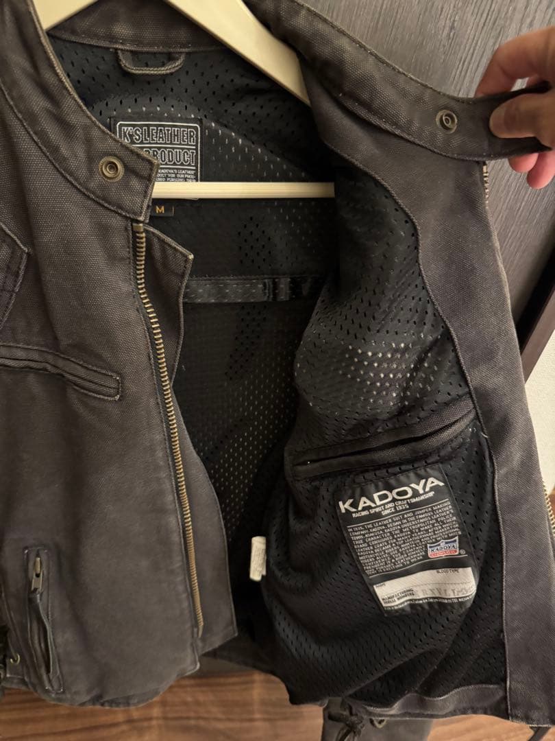 カドヤ　KADOYA シングルライダースジャケット グレー