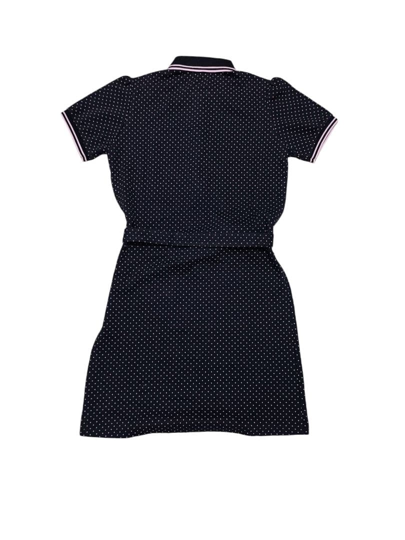【新品未使用】フレッドペリー　 ポロワンピ　ドット柄　ネイビー ベルト　M