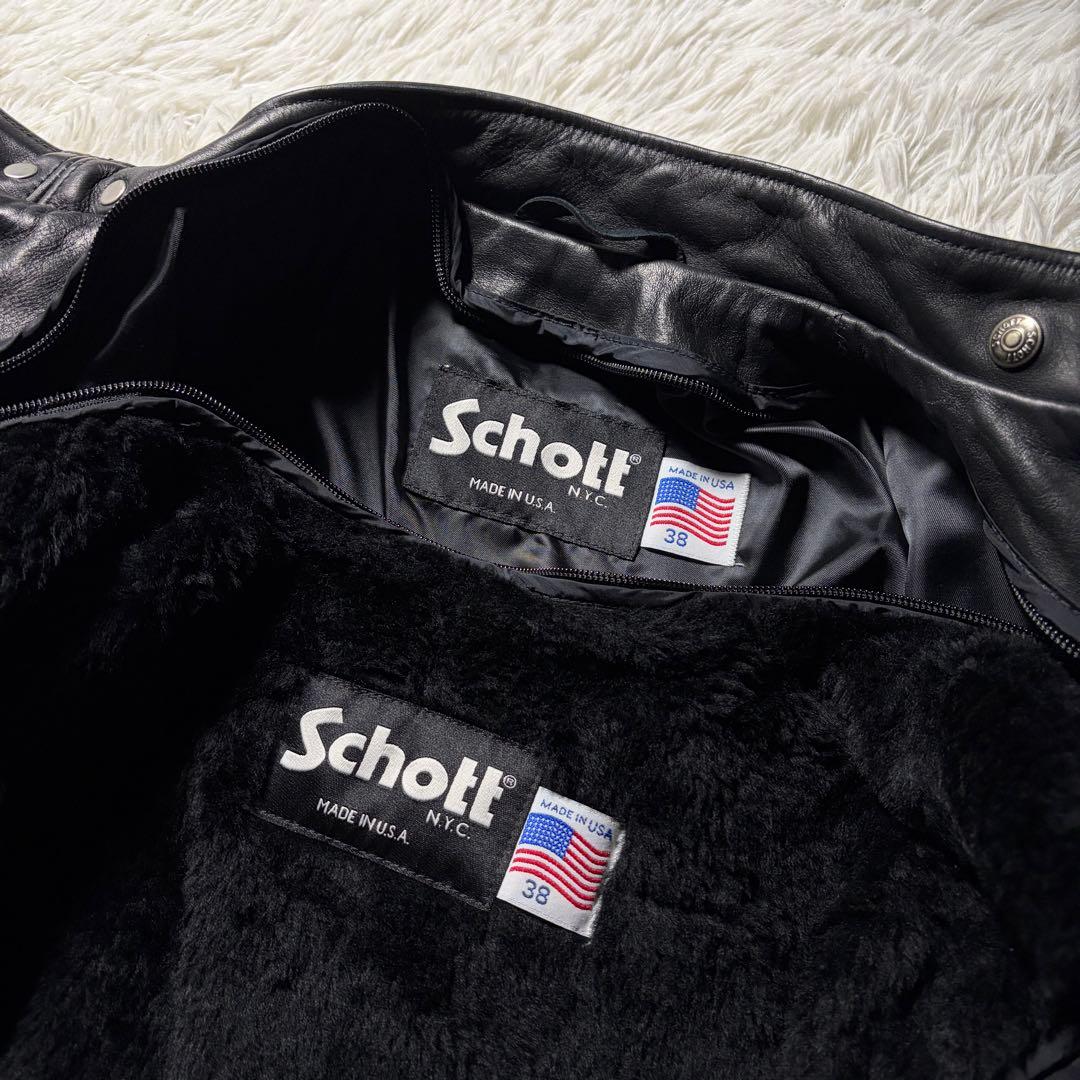 美品/希少モデル■schott ライダースジャケット 141 本革　黒　38