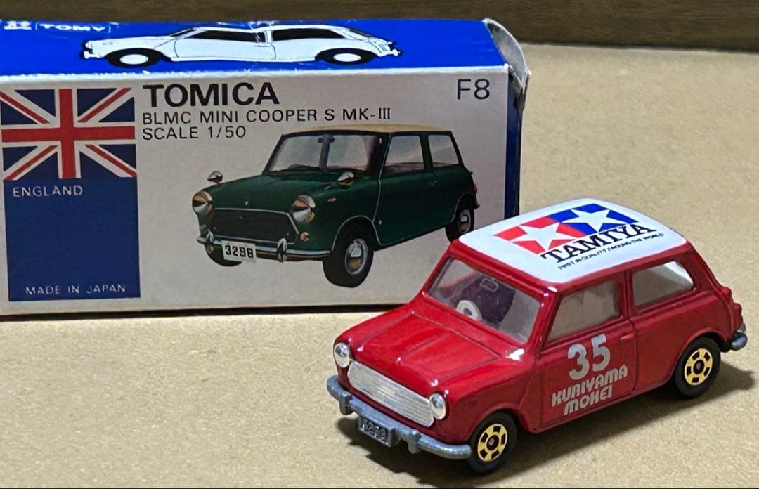 トミカ 青箱 ミニクーパー クリヤマ模型 タミヤ 赤
