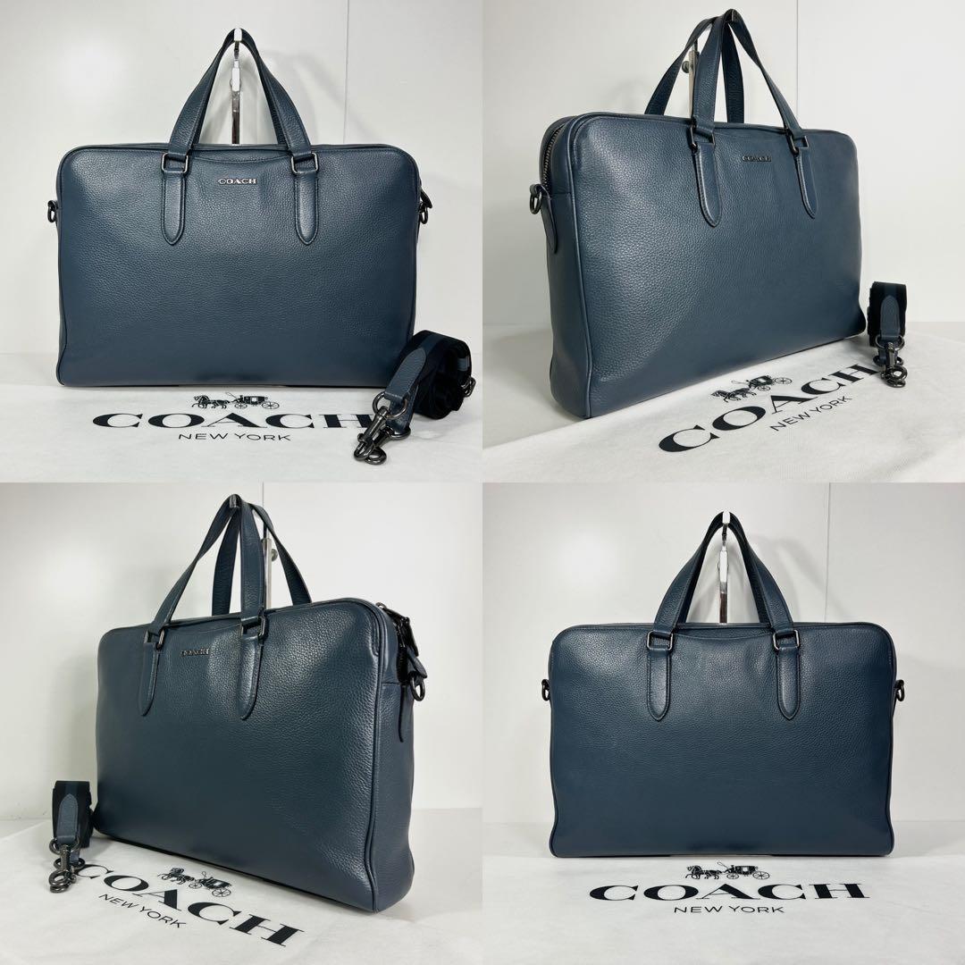 ✅【美品】定価12万　メンテ済み　コーチ　ビジネスバッグ　COACH ネイビー