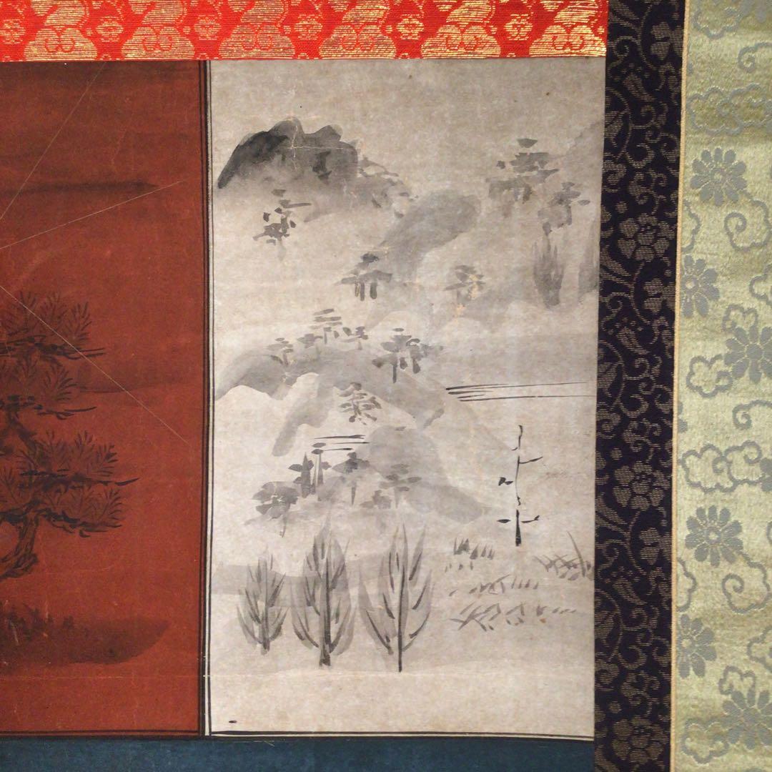 No3014 掛軸　仏教美術　金泥彩色　弘法大師像　紙本　無落款　合箱　送料無料