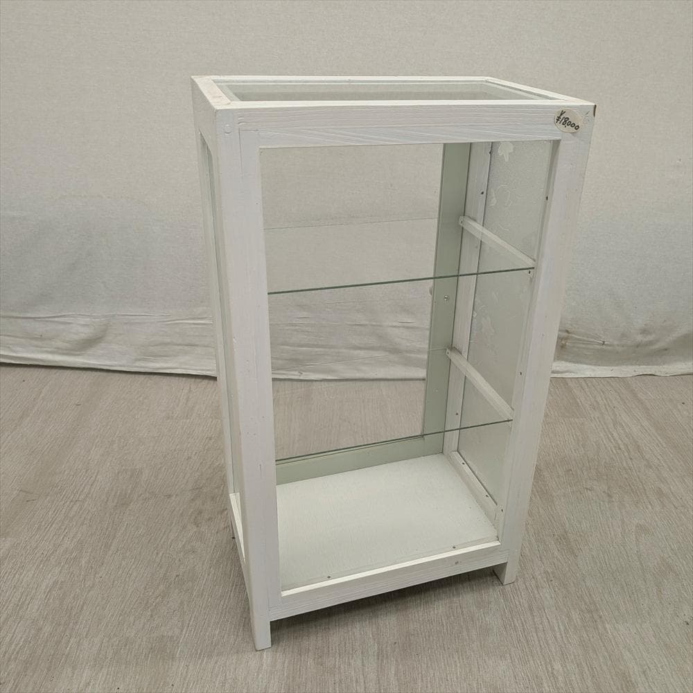 展示品　レトロガラス　シャビー　ハンドメイド　キャビネット　飾り棚　フレンチ　D