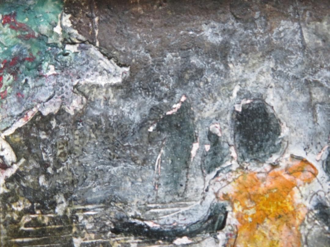 谷口仙太郎  「風の道 」　油彩SM　黒衣（くろこ）の詩シリーズ　香月泰男美術館