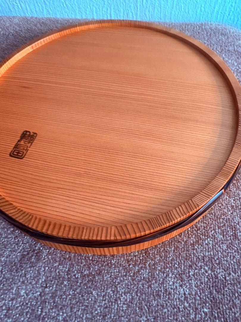 天然秋田杉！ 樽富かまた 桶樽 お盆 (菓子器) & 和柄箸袋セット