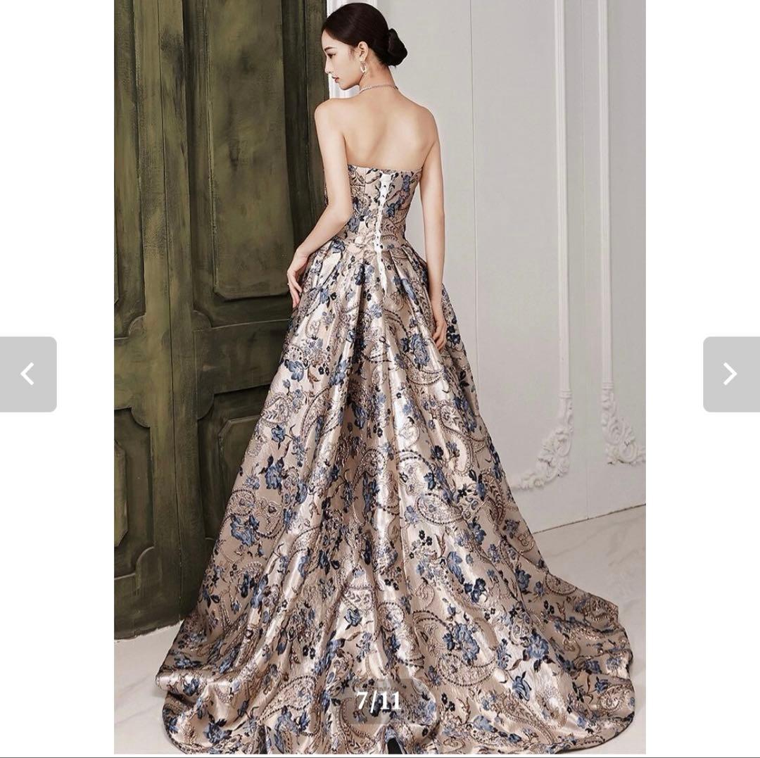 フラワージャガードドレス　Lサイズ　ウェディングドレス　前撮り