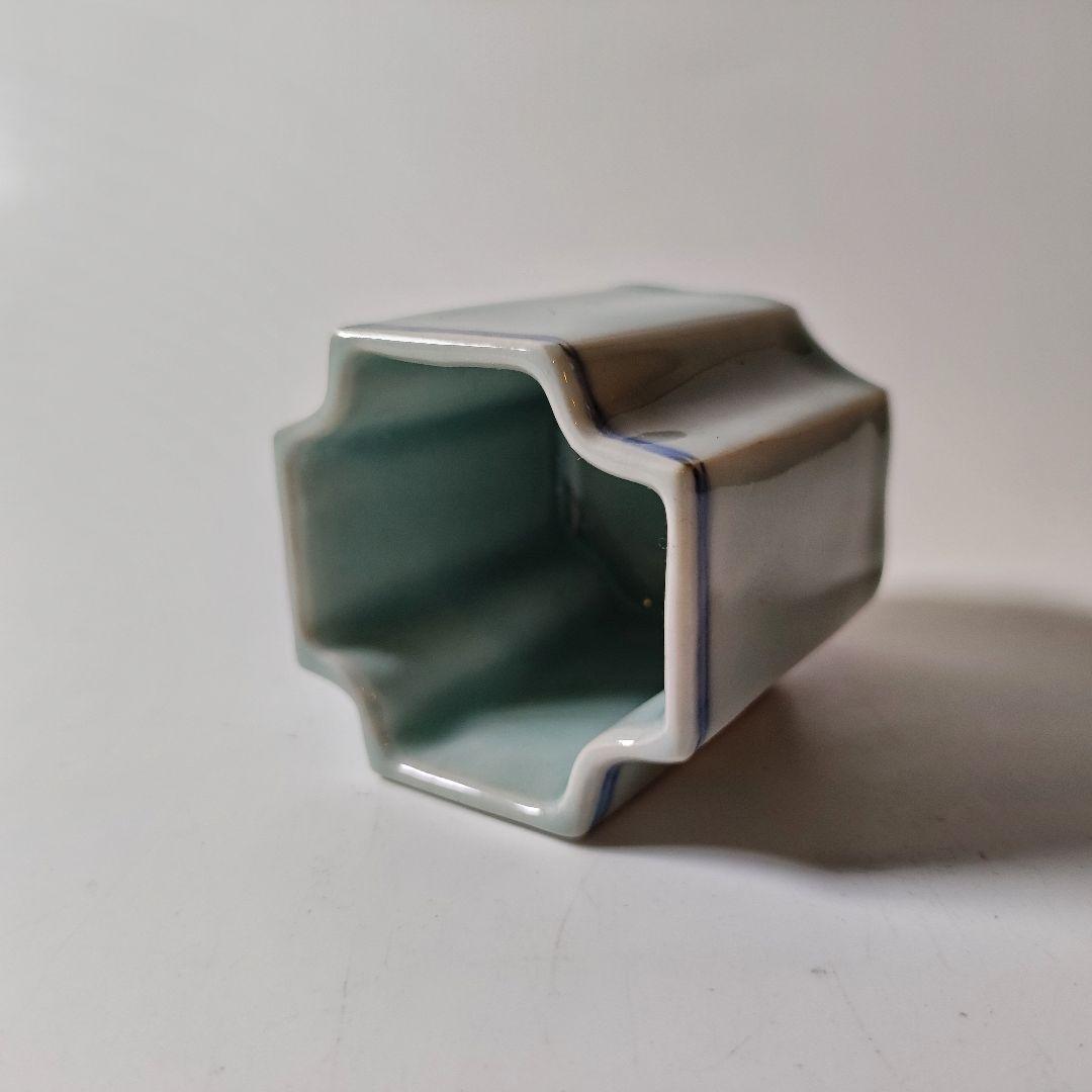 鍋島青磁　青磁染付櫛文字向付　猪口　筒盃 （古九谷 藍柿右衛門 初期伊万里）