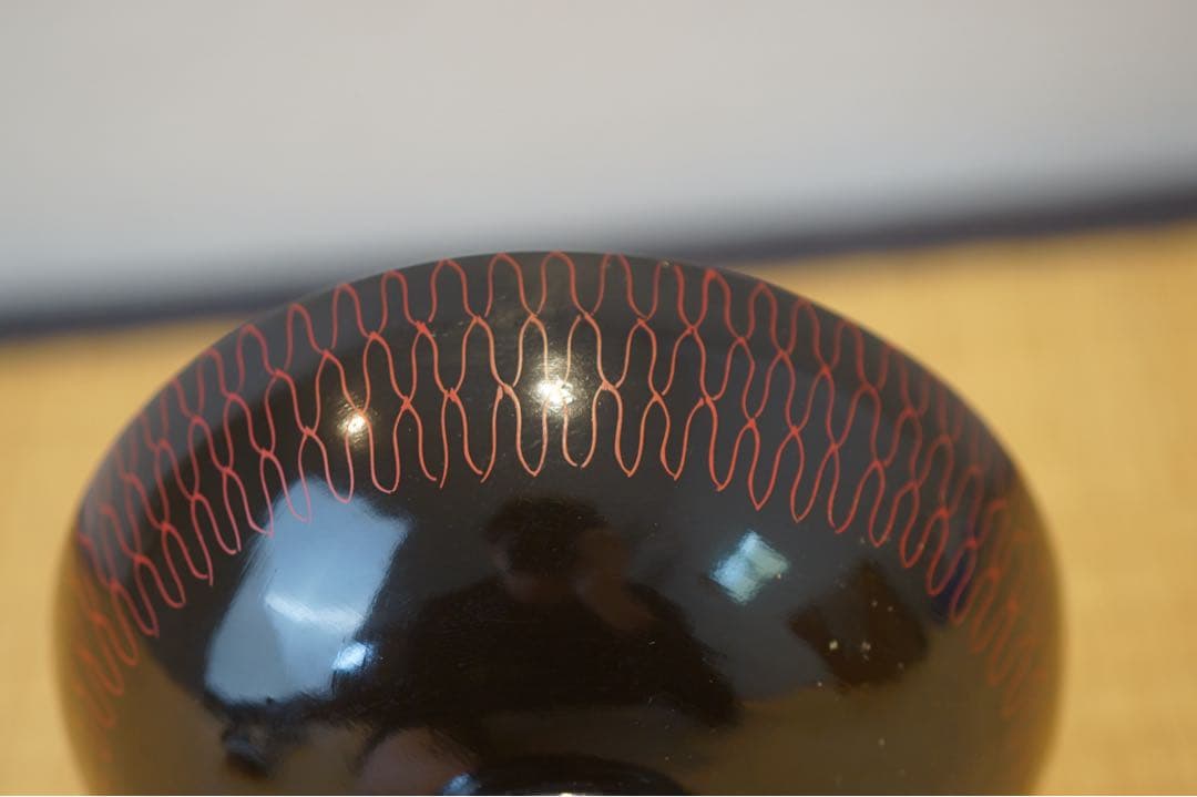 江戸後期 京蒔絵 猟師図蒔絵 波千鳥文 黒漆 吸物椀 2客/ 木製漆器 茶懐石