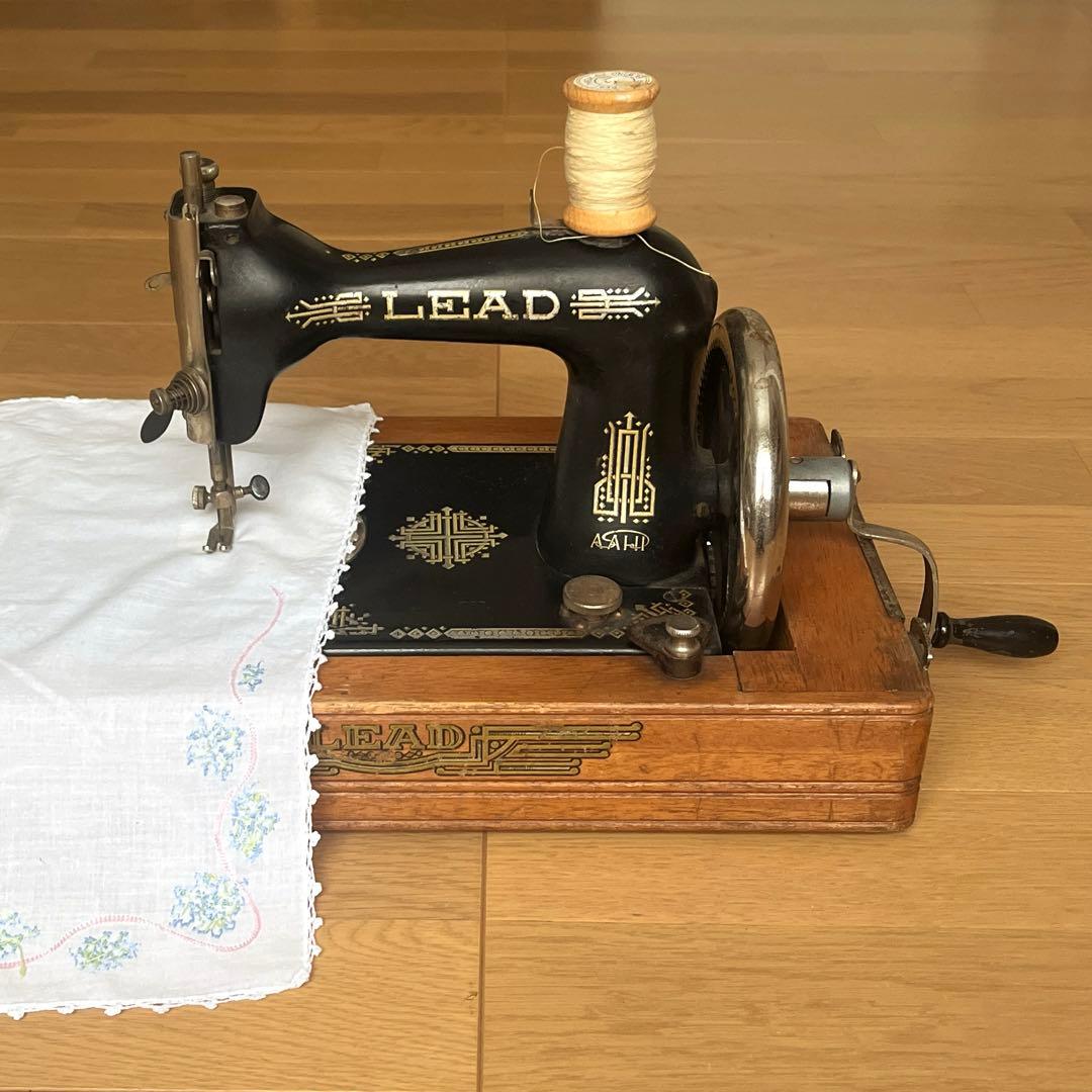 古道具　アンティーク　手回しミシン　LEAD インテリア