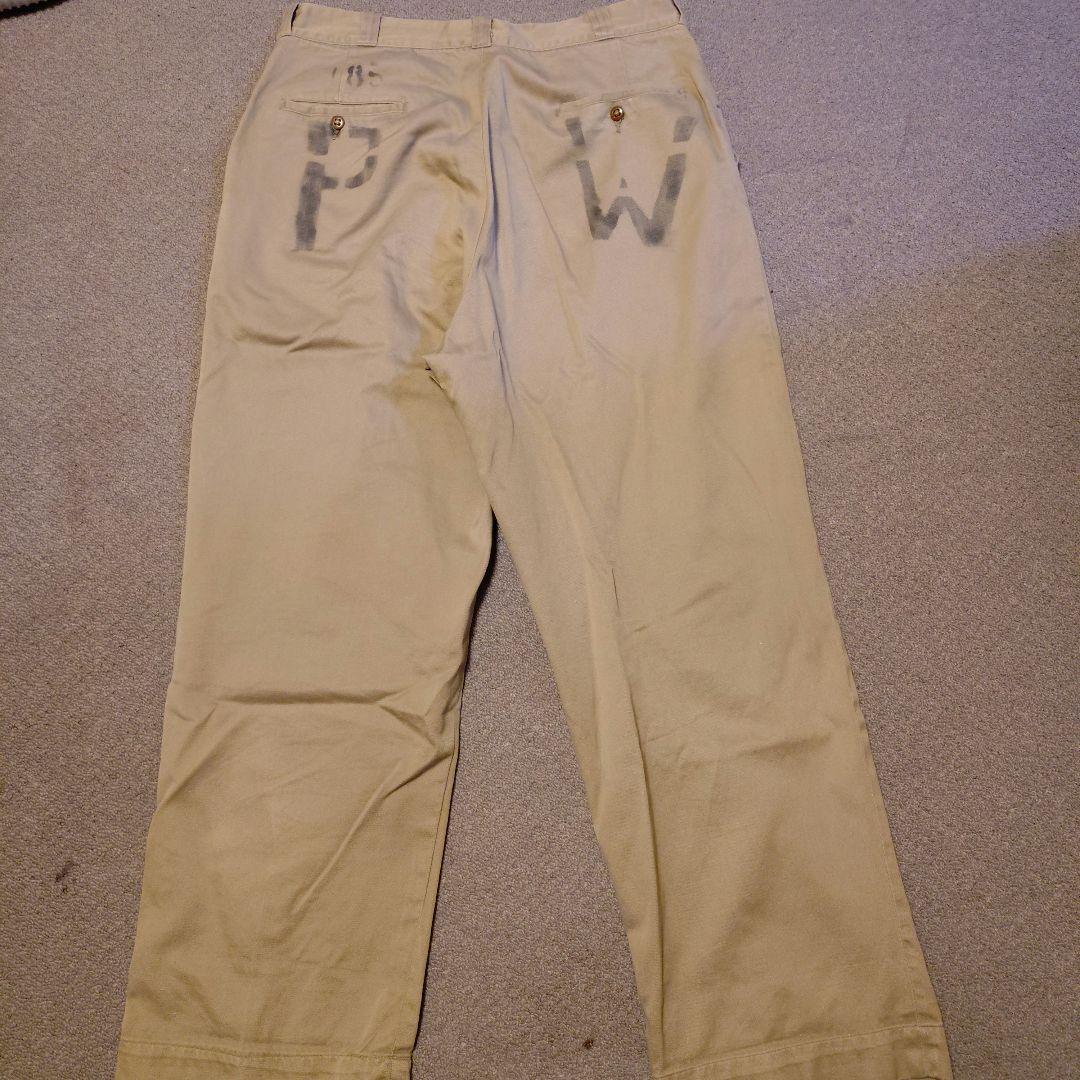 50s ヴィンテージ PW 45カーキ　チノパン　us army 40s 米軍