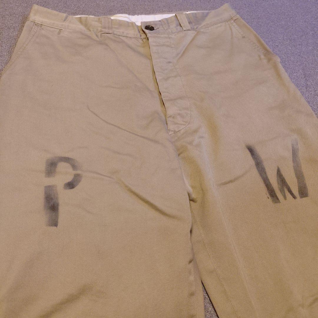 50s ヴィンテージ PW 45カーキ　チノパン　us army 40s 米軍