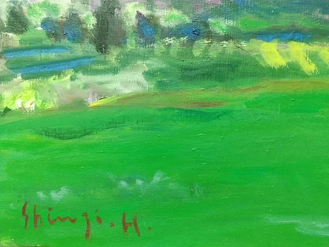 「富士と大沢崩れ」F8 油絵 絵画