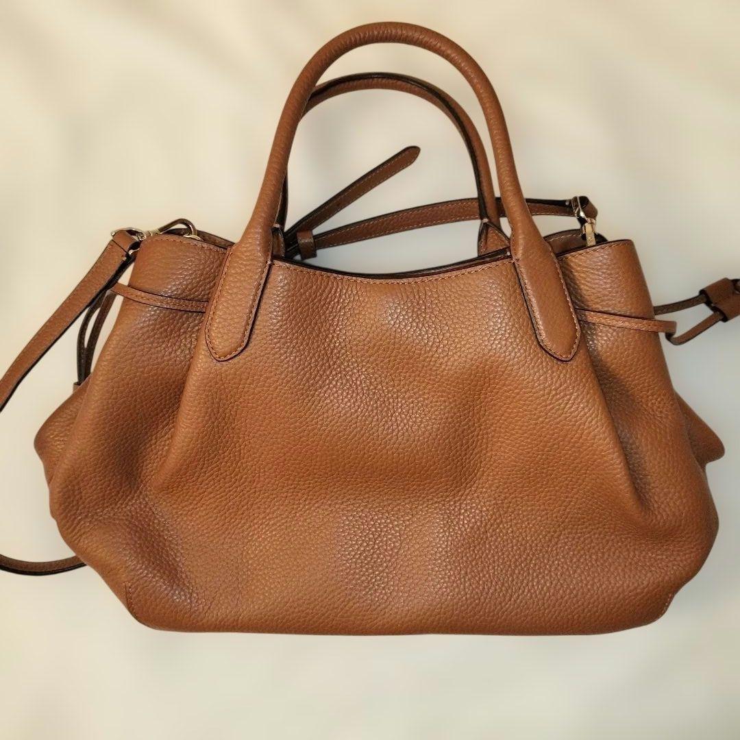 【極美品】ケイトスペード ダンプリング ラージ サッチェル ブラウン レザー