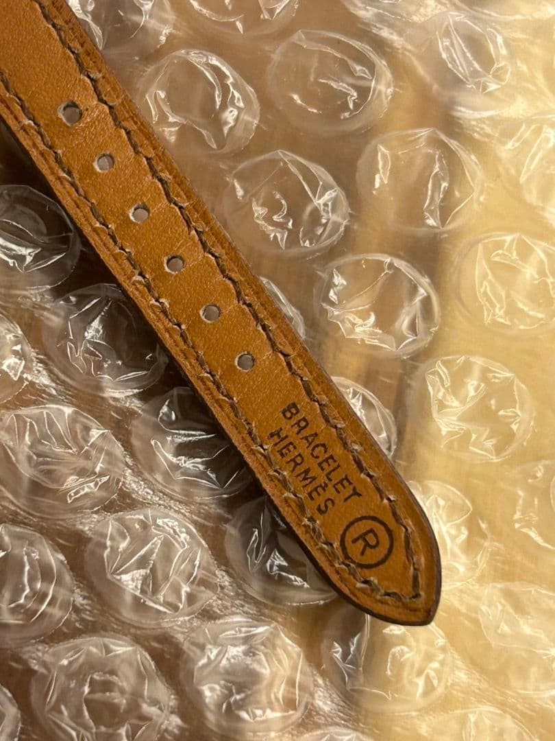 稼働 エルメス セリエ 純正ベルト　ホワイトレディース腕時計 オーストリッチ